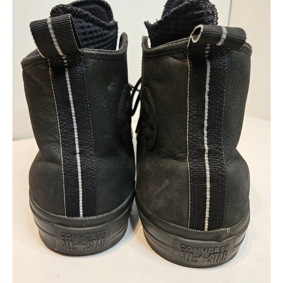 Size 11 - Converse Chuck Taylor All Star Waterproof High Top Leather All Black - Picture 3 of 12